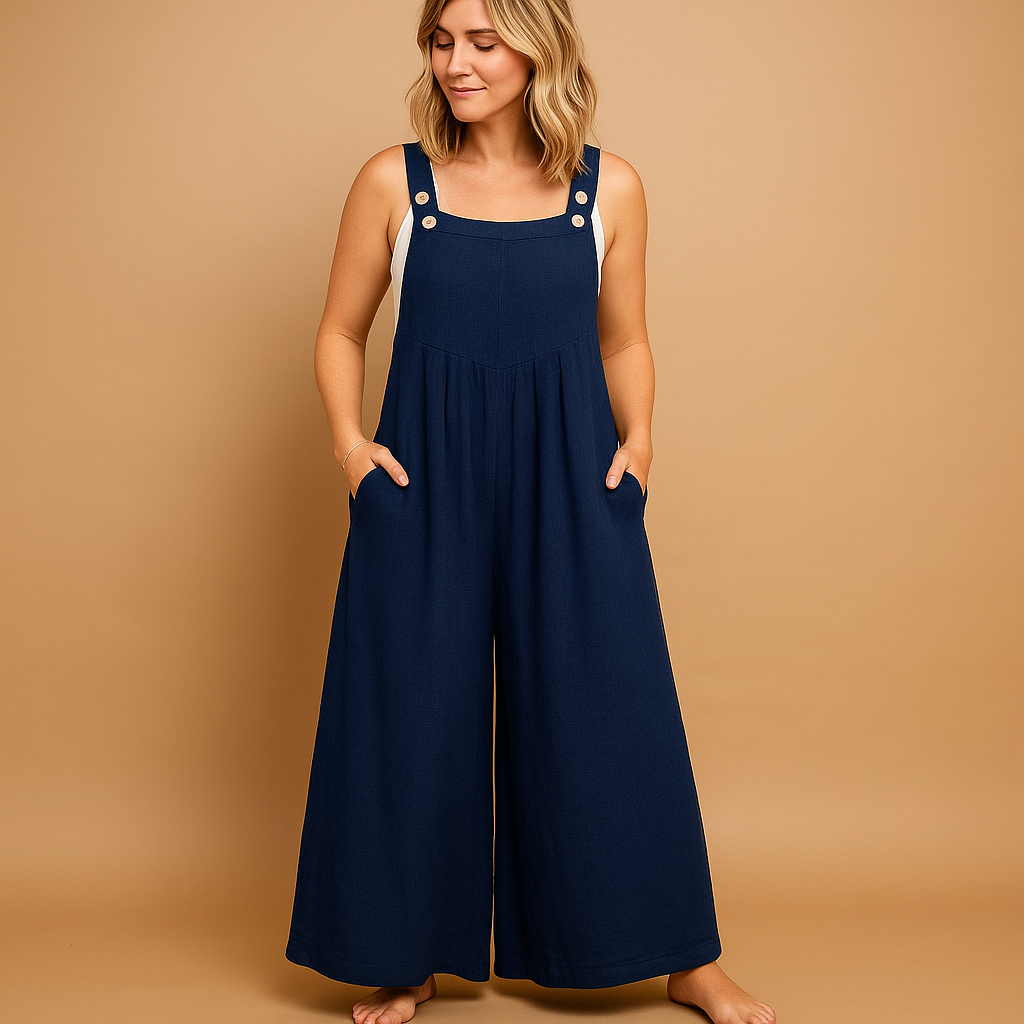 Alona | Women's Cotton Relaxed-Fit Dungaree Jumpsuit 2