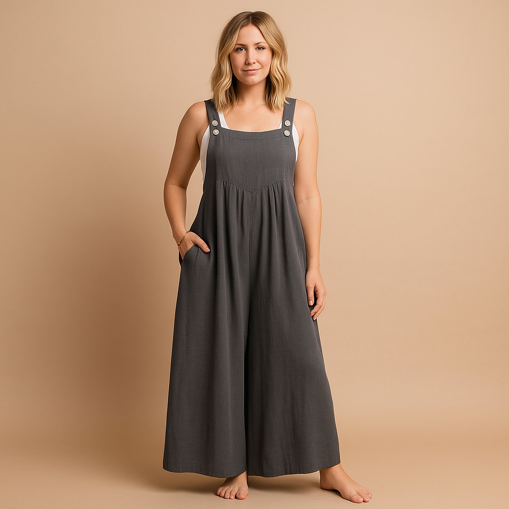 Alona | Women's Cotton Relaxed-Fit Dungaree Jumpsuit 8