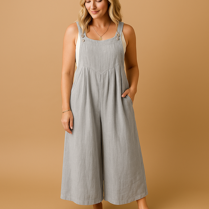 Alona | Women's Cotton Relaxed-Fit Dungaree Jumpsuit 9