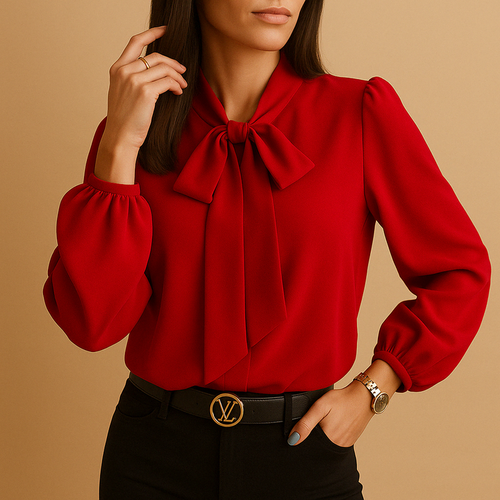 Clara | Elegant Bow-Tie Neck Blouse for Women 3