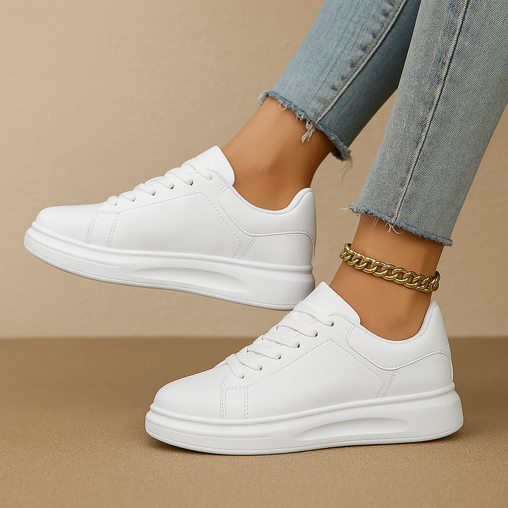 Clara | Women's White Leather Sneakers 0