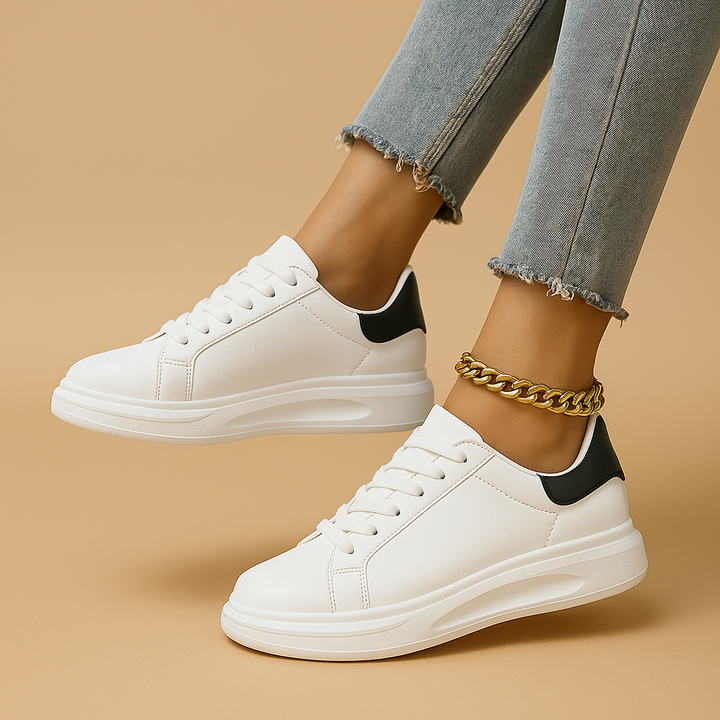 Clara | Women's White Leather Sneakers 2