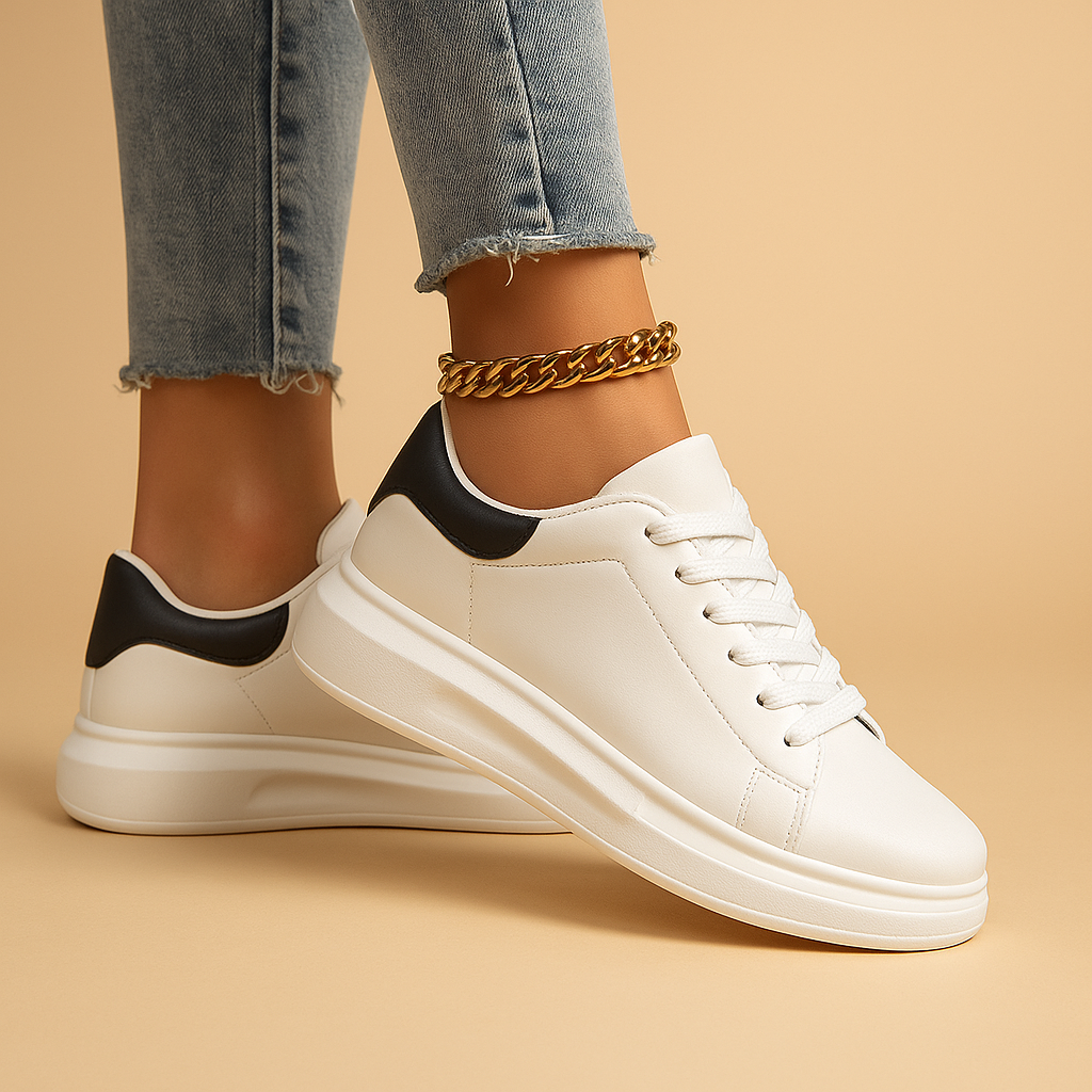 Clara | Women's White Leather Sneakers 3