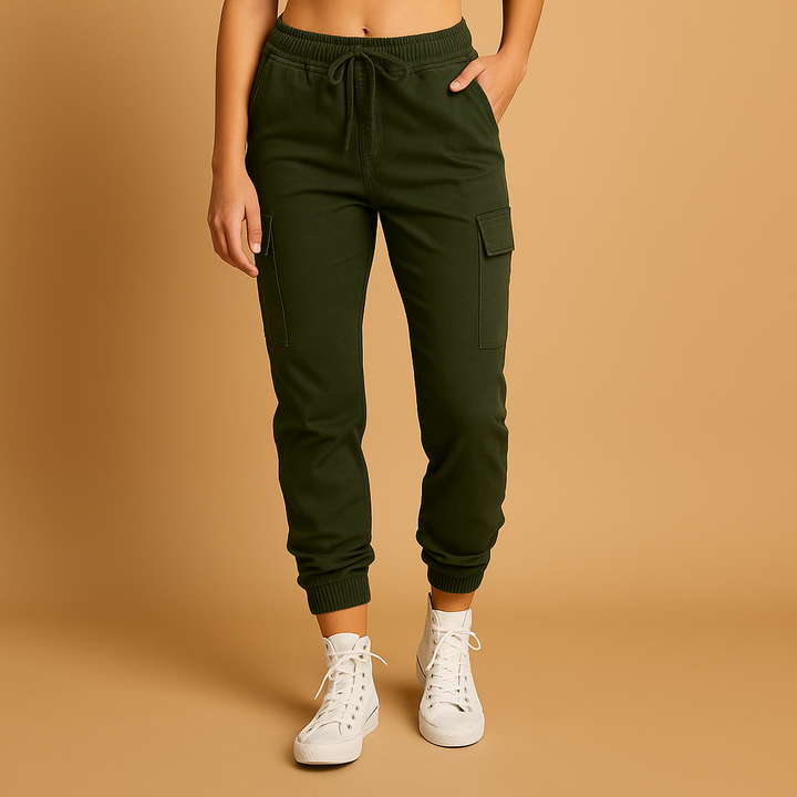 Elina | Women's High-Waisted Slim Cargo Pants 1