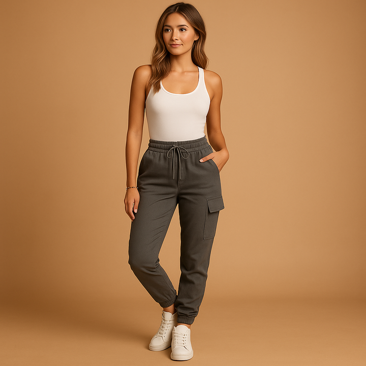 Elina | Women's High-Waisted Slim Cargo Pants 3
