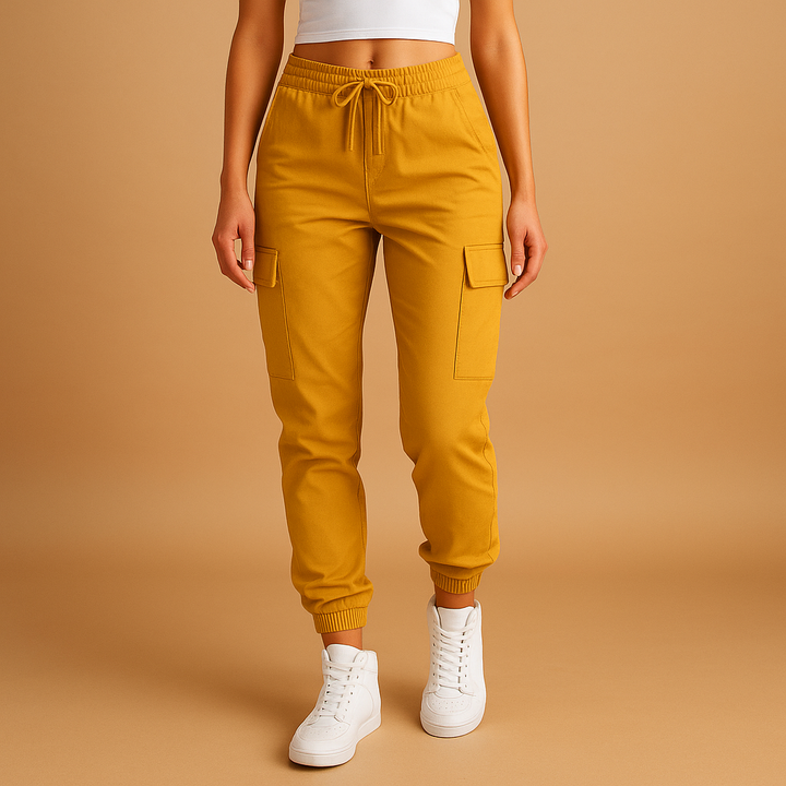 Elina | Women's High-Waisted Slim Cargo Pants 4