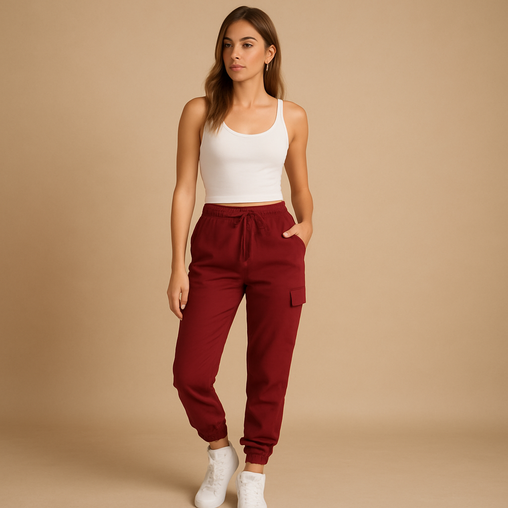 Elina | Women's High-Waisted Slim Cargo Pants 7