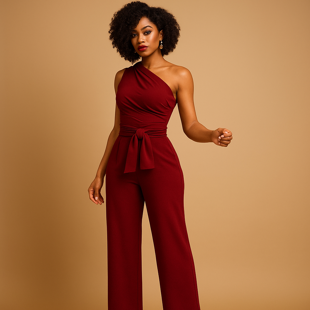 Femke | Elegant One-Shoulder Wide-Leg Jumpsuit for Women 1