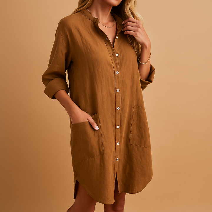 Harper | Women's Casual Shirt Dress with Pockets 3