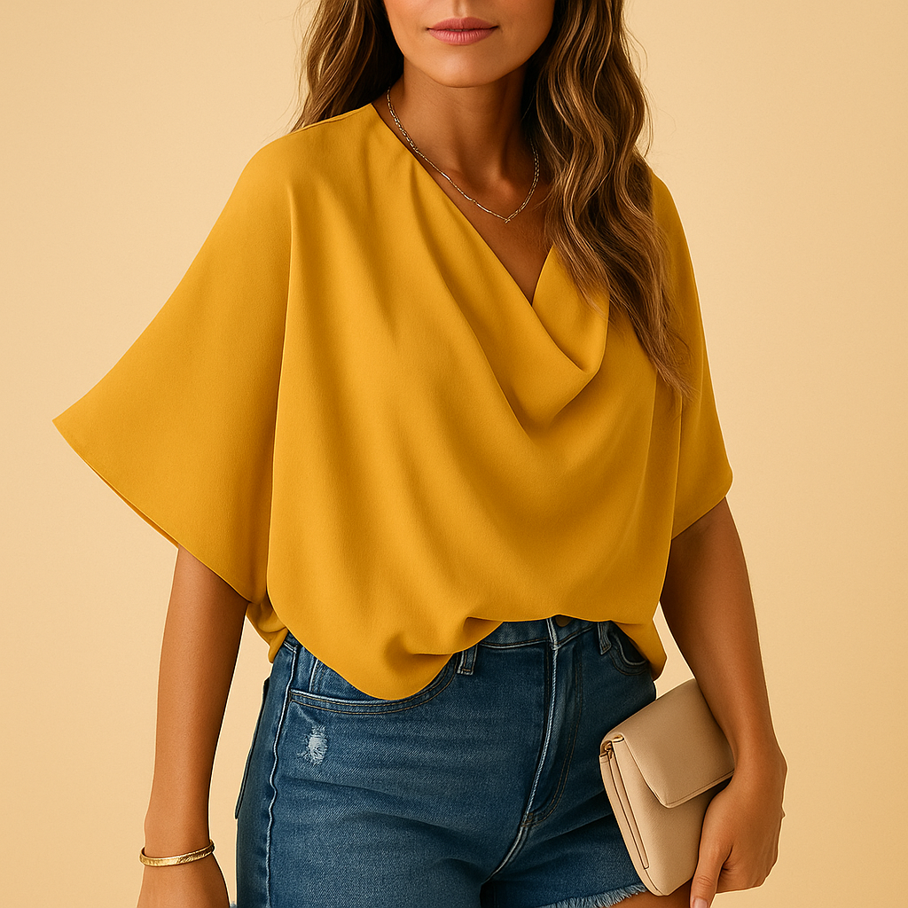 Isabelle | Women's Chiffon Batwing Blouse with V-Neck 3