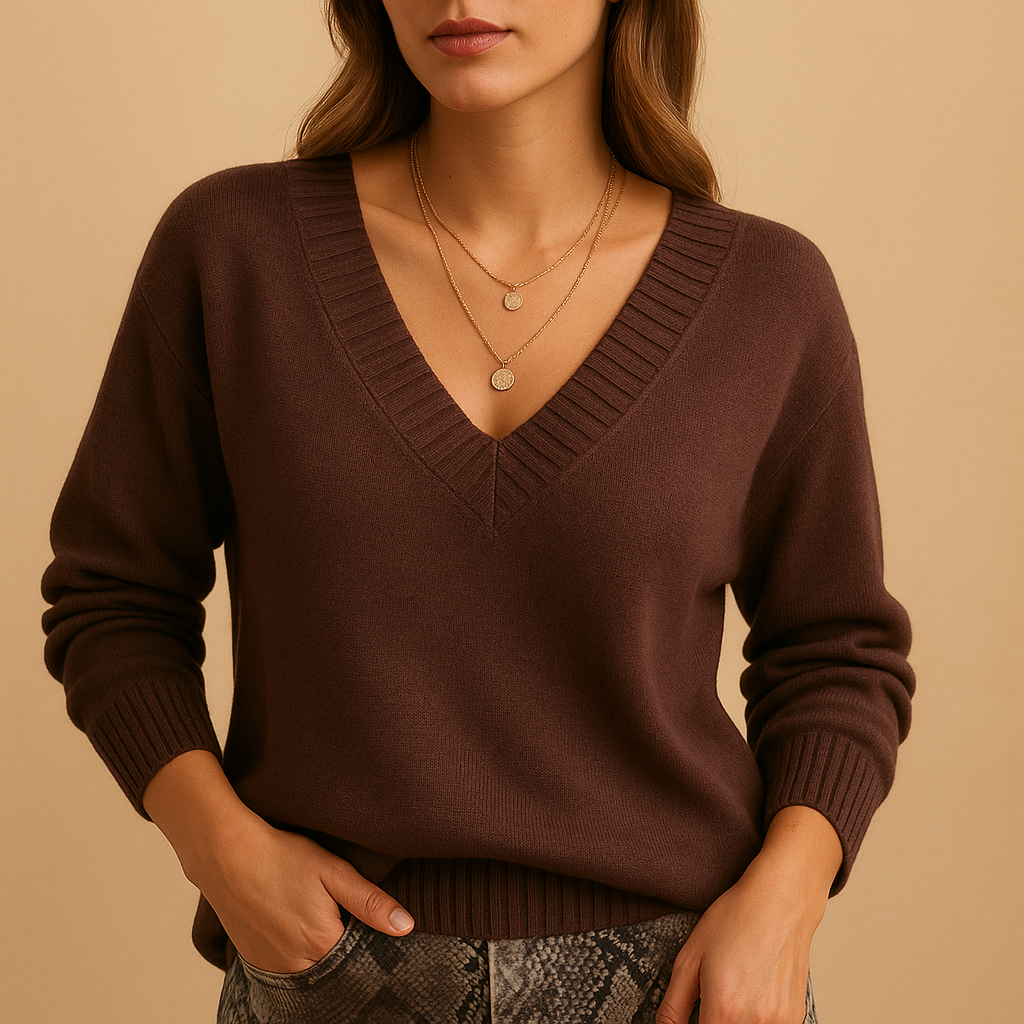 Joelle | Women's Casual V-Neck Knitted Sweater 0