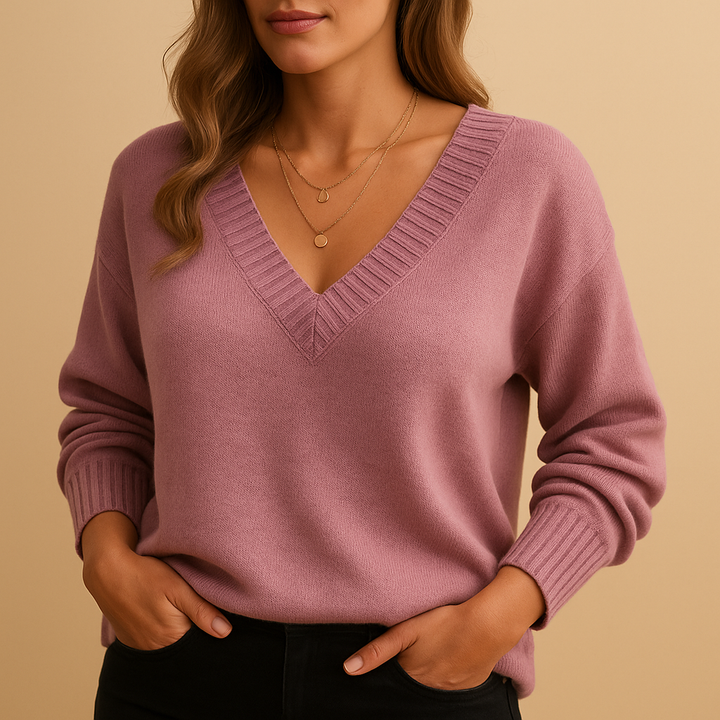 Joelle | Women's Casual V-Neck Knitted Sweater 2