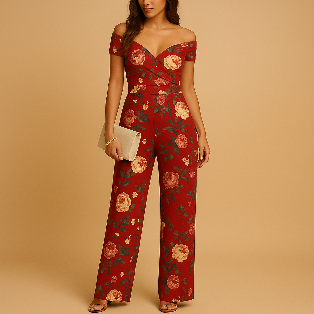 Juliette | Elegant Off-Shoulder Floral Jumpsuit for Women 2