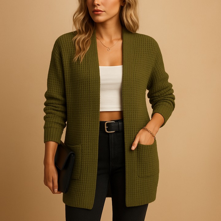 Karina | Women's Long V-Neck Cardigan with Pockets 0