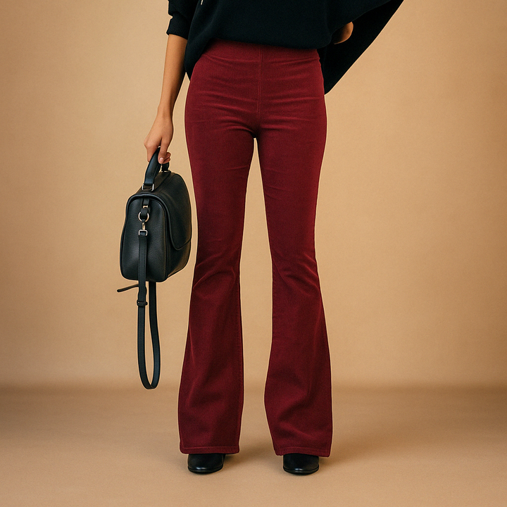 Maisie | Women's Retro Flared Corduroy Pants 0