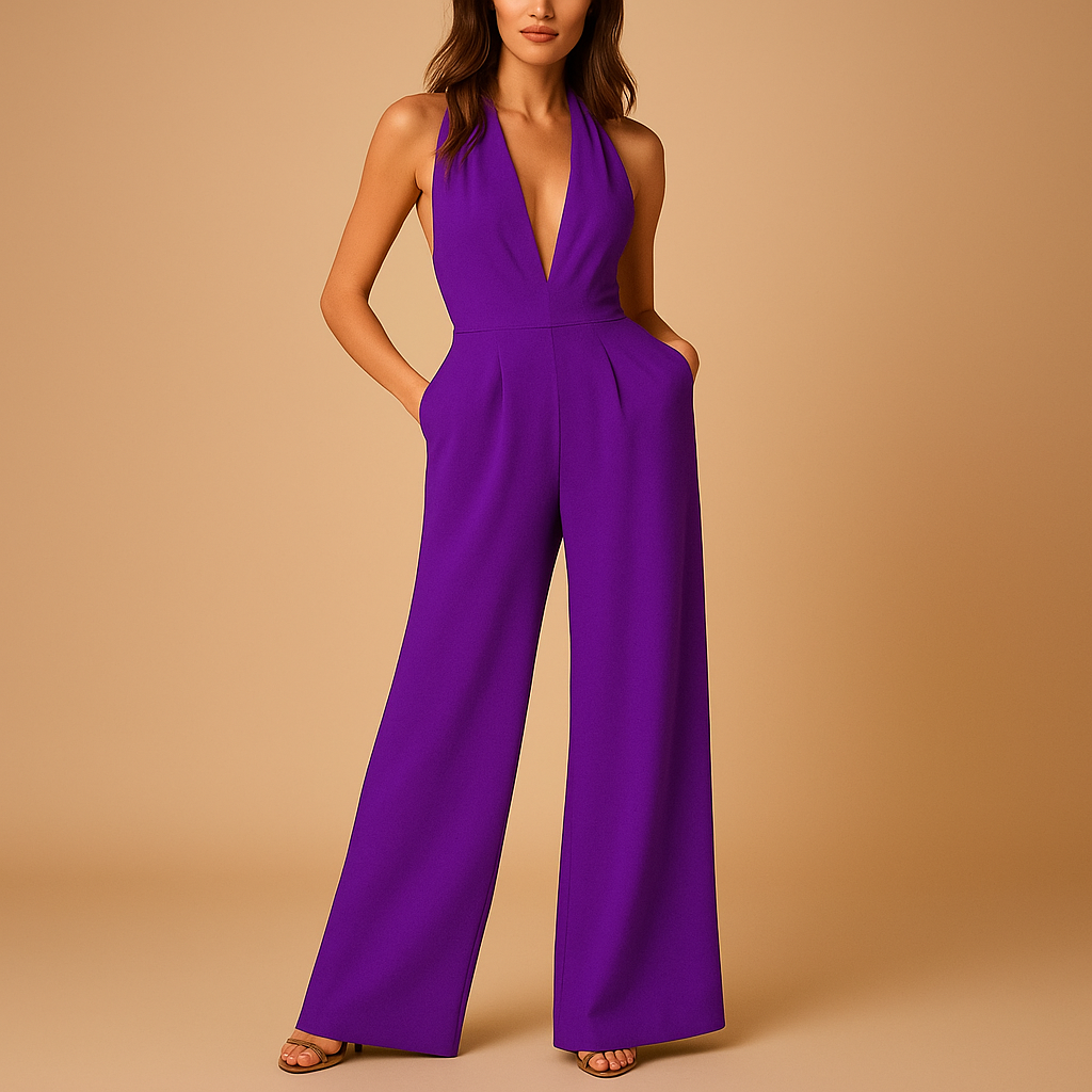 Tessa | Elegant Sleeveless Wide-Leg Jumpsuit with Deep V-Neck 3